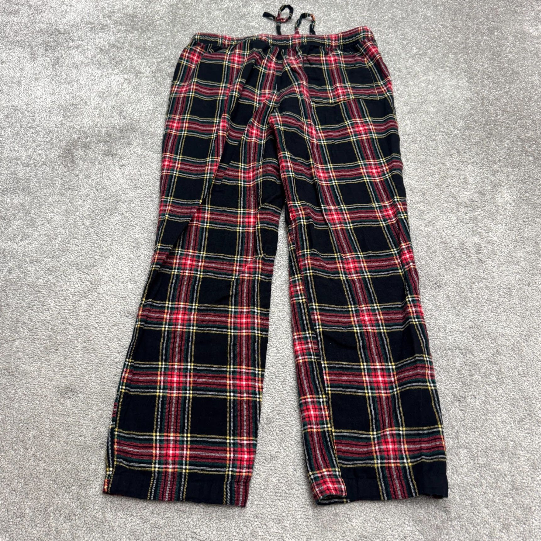 J.Crew VINTAGE J.Crew Tartan Flannel Pajama Pants Mens Medium Red Black Plaid Cotton Lounge Size US 31 - 2 Thumbnail