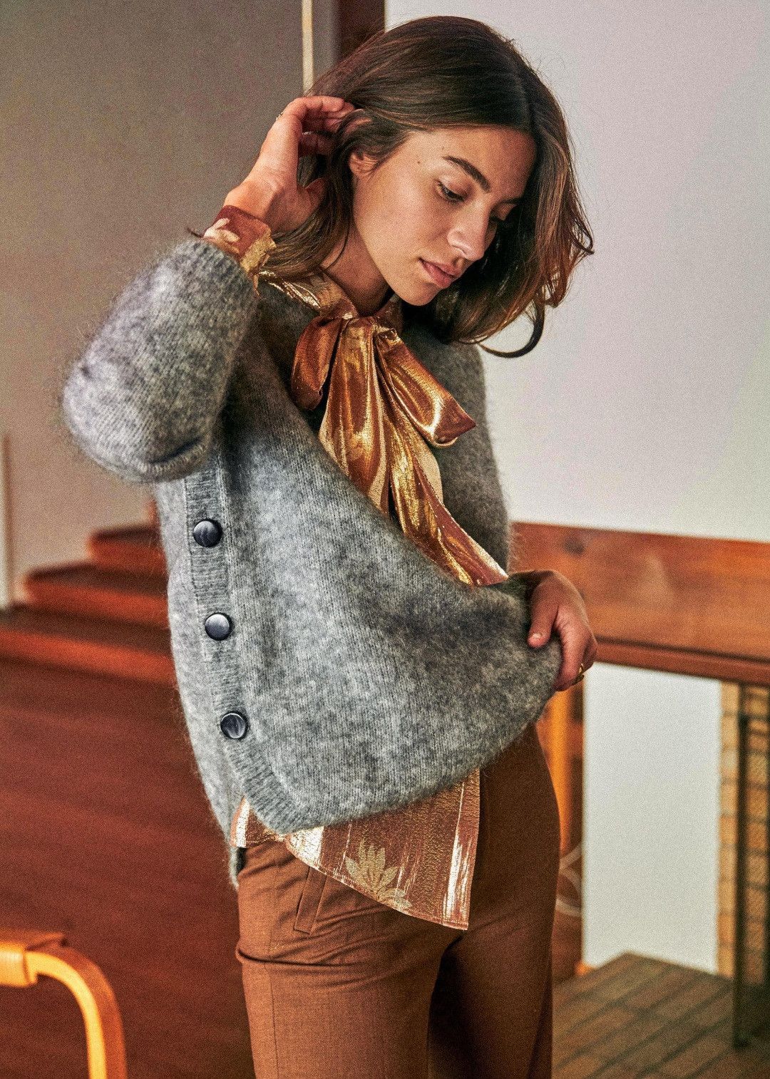Sezane SEZANE Paul Jumper Grey Wool Mohair Sweater Size S Size S / US 4 / IT 40 - 1 Thumbnail