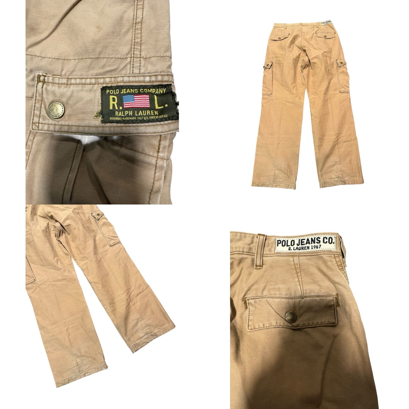 Polo Ralph Lauren VINTAGE Polo Ralph Lauren Freighter Pants Cargo Tan 34x32 USA Cargo Pants Men Regular Straight Khaki Canvas Workwear(Size 34) Size US S / EU 44-46 / 1 - 8 Thumbnail