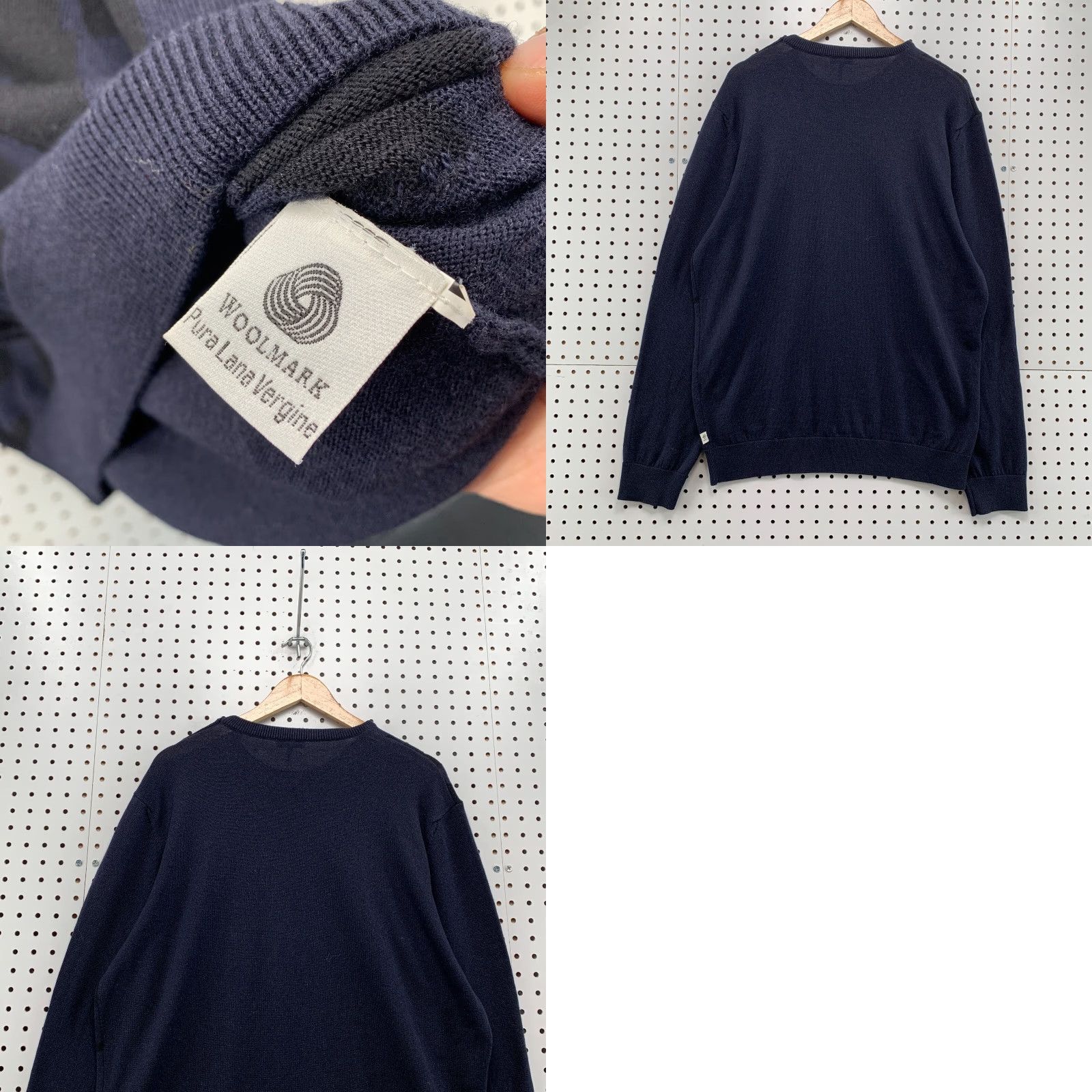 Vintage Cerruti Sweater Blue Black Spell Out Adult Mens Large 100% Wool Crewneck 25.5x30 Size US L / EU 52-54 / 3 - 9 Thumbnail
