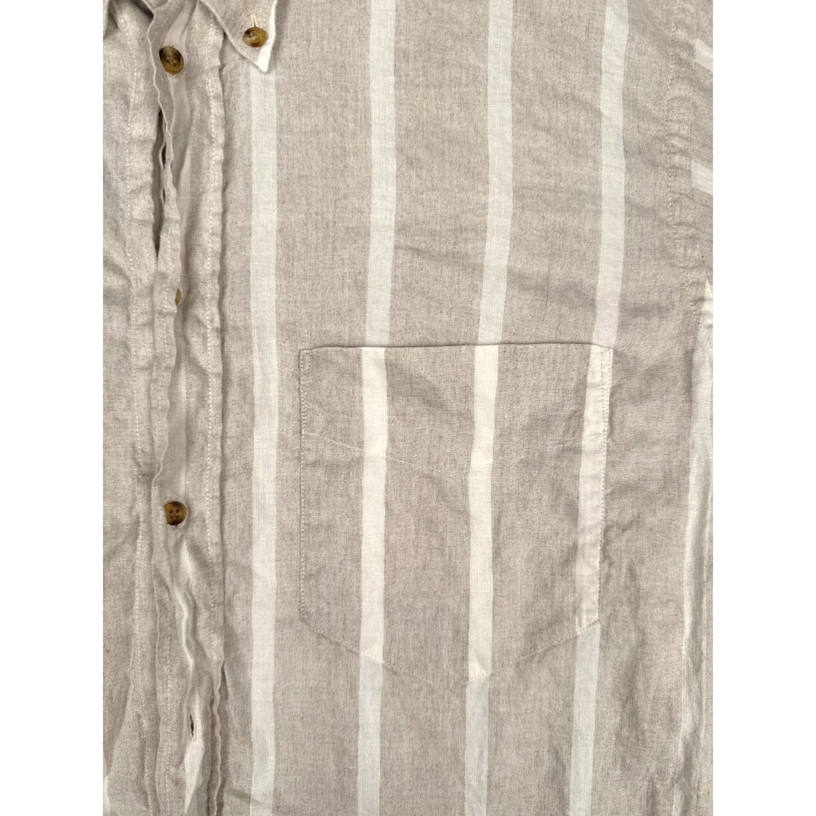 Cacharel Cacharel Shirt Adult Large Gray White Stripe Button Up 100% Cotton Pocket Read Size US L / EU 52-54 / 3 - 6 Thumbnail