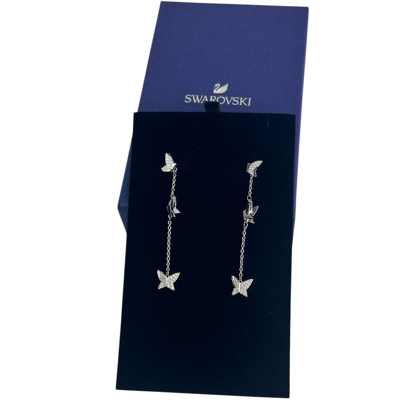 Swarovski Idyllia Lilia drop earrings Butterfly Long