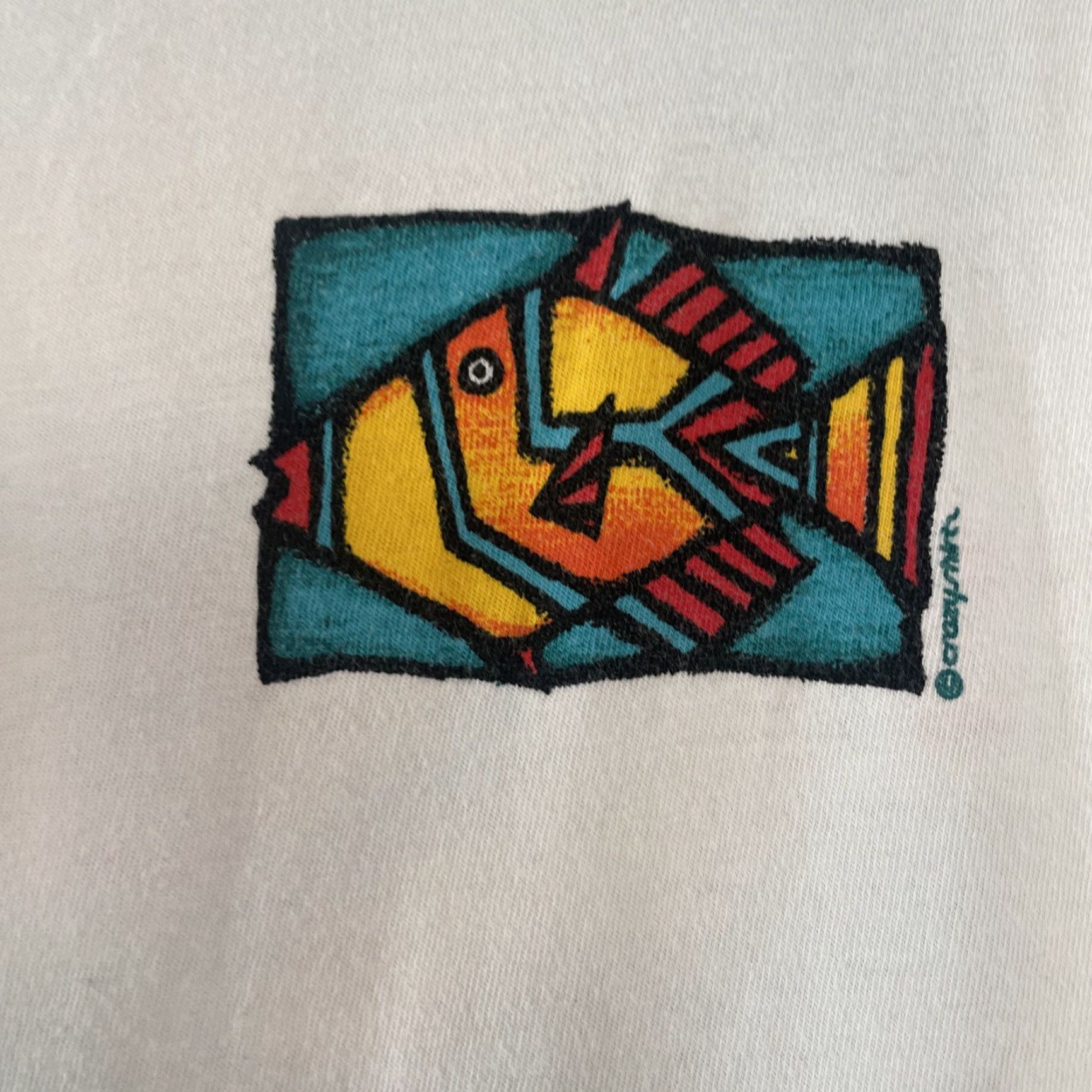 Vintage VINTAGE Crazy Shirts Graphic Tee T-Shirt Adult Medium White Fish USA Made Hawaii Mens Size US M / EU 48-50 / 2 - 6 Thumbnail