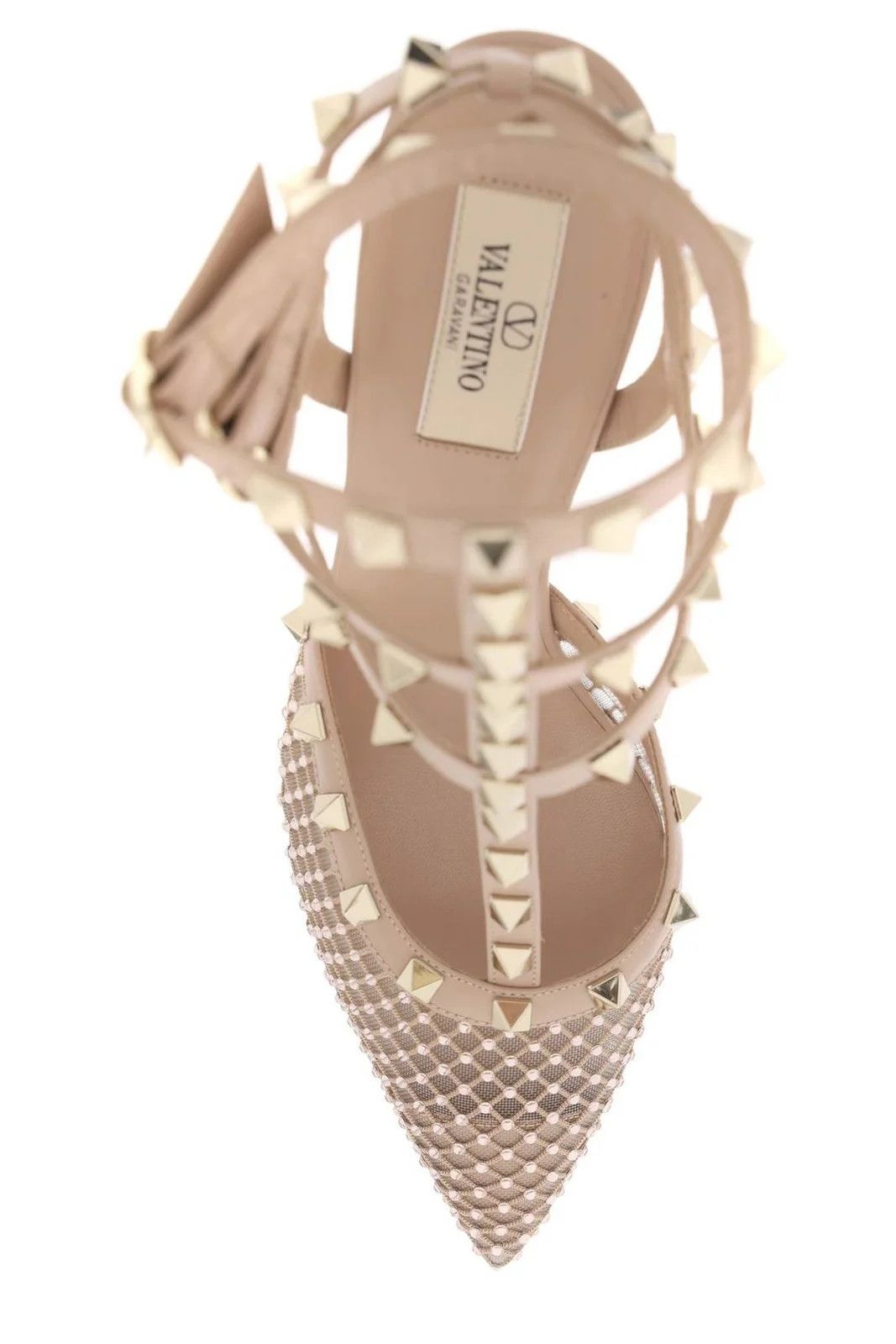Valentino o1s22i1n0924 Mesh Rockstud Crystals Pumps in Neutro Size US 10 / IT 40 - 4 Thumbnail