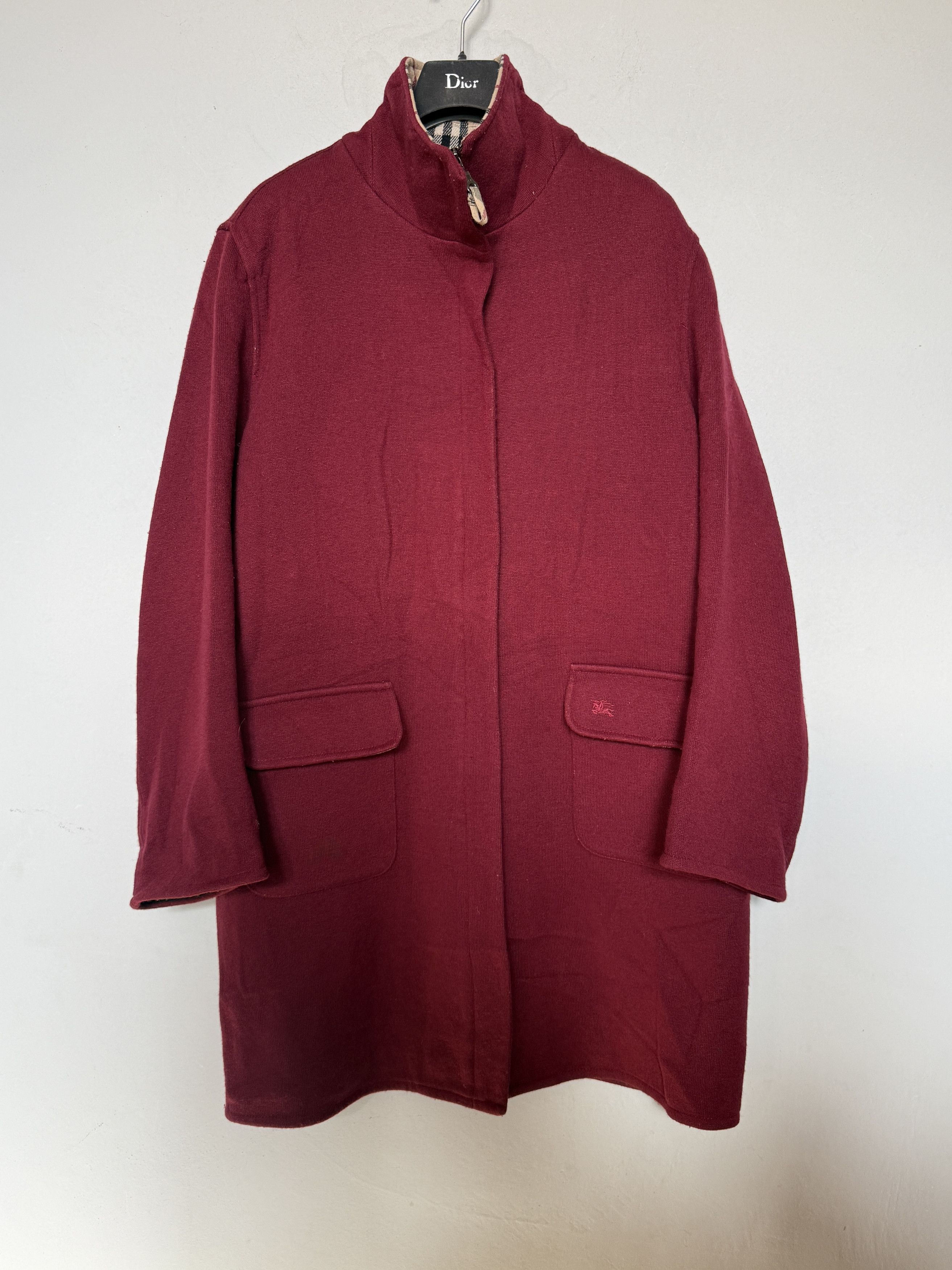Burberry Burberry burgundy nova check wool down jacket zip up Size L / US 10 / IT 46 - 5 Thumbnail