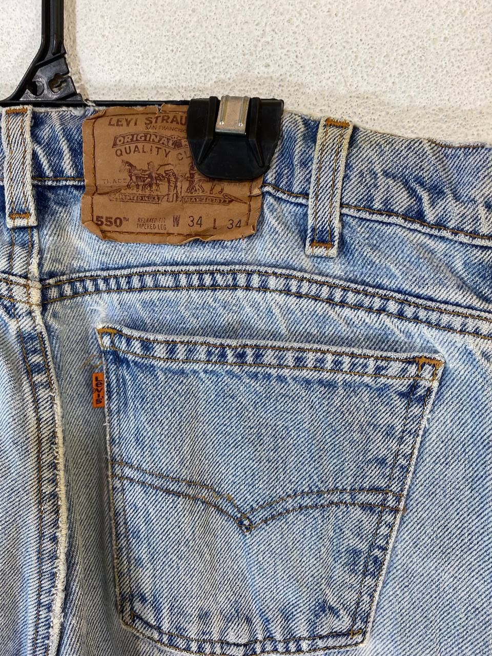 Levi's vintage levis 550 relaxed fit orange tab denim made in usa Size US 33 - 2 Thumbnail