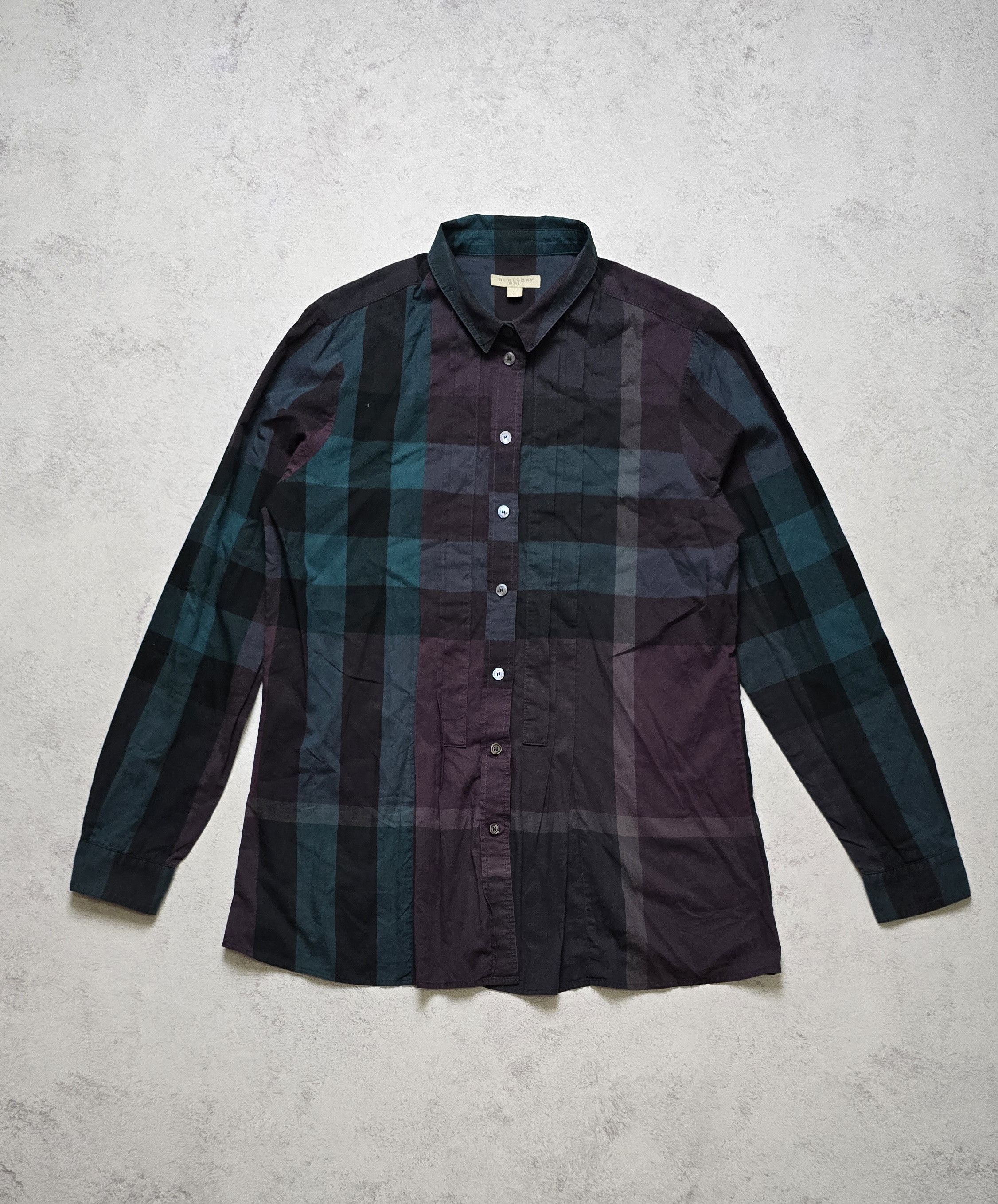 Burberry Burberry Brit Dark Plaid Shirt Nova Check Cotton Button Up Size L / US 10 / IT 46 - 1 Thumbnail