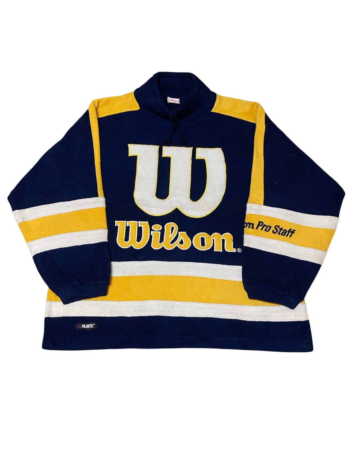 Wilson Vintage Wilson Sportwear Embroidery Spellout Big Logo Fleece Size US XL / EU 56 / 4 - 1 Thumbnail
