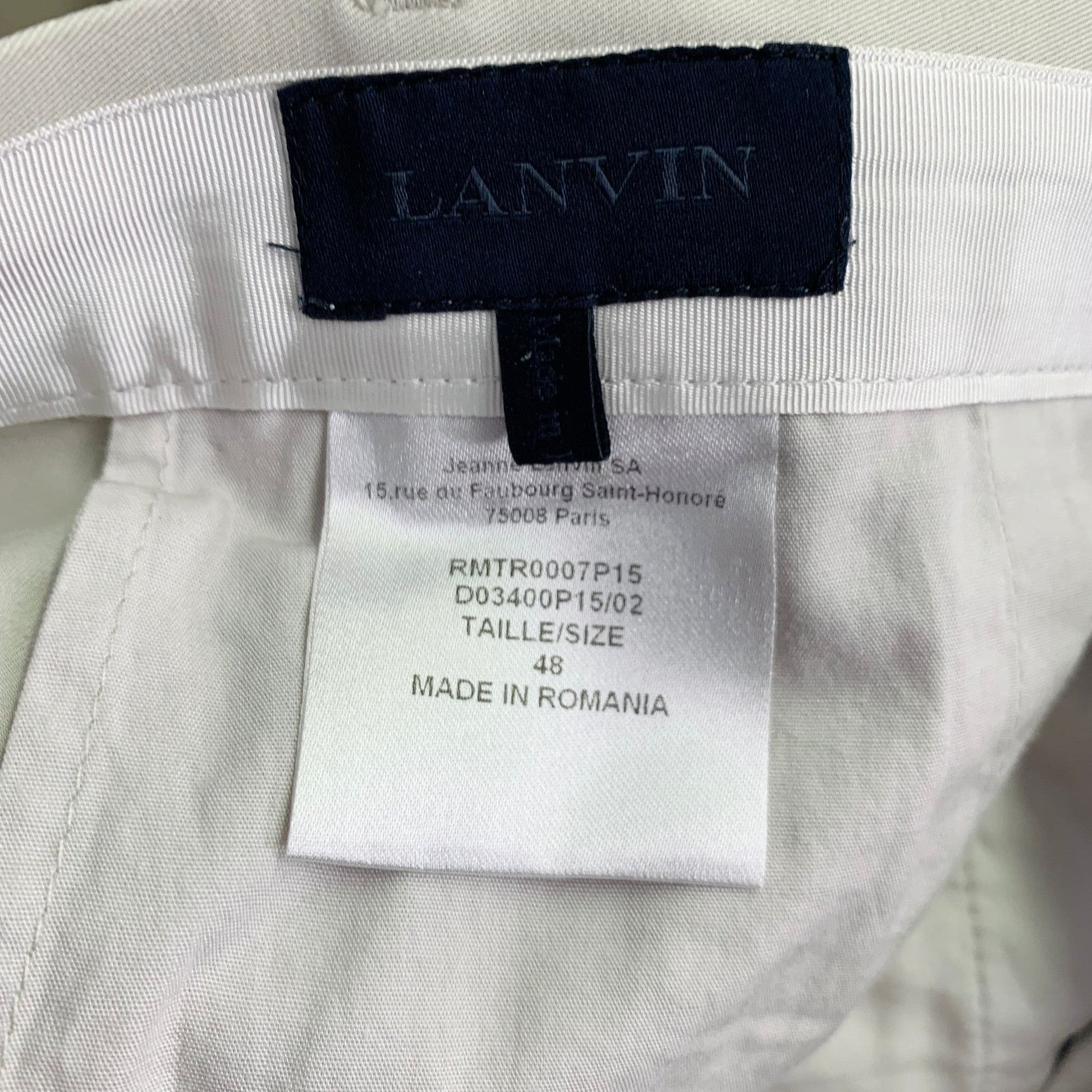 Lanvin LANVIN Size 32 Ivory Cotton Ankle Zip Flat Front Dress Pants Size US 32 / EU 48 - 9 Thumbnail