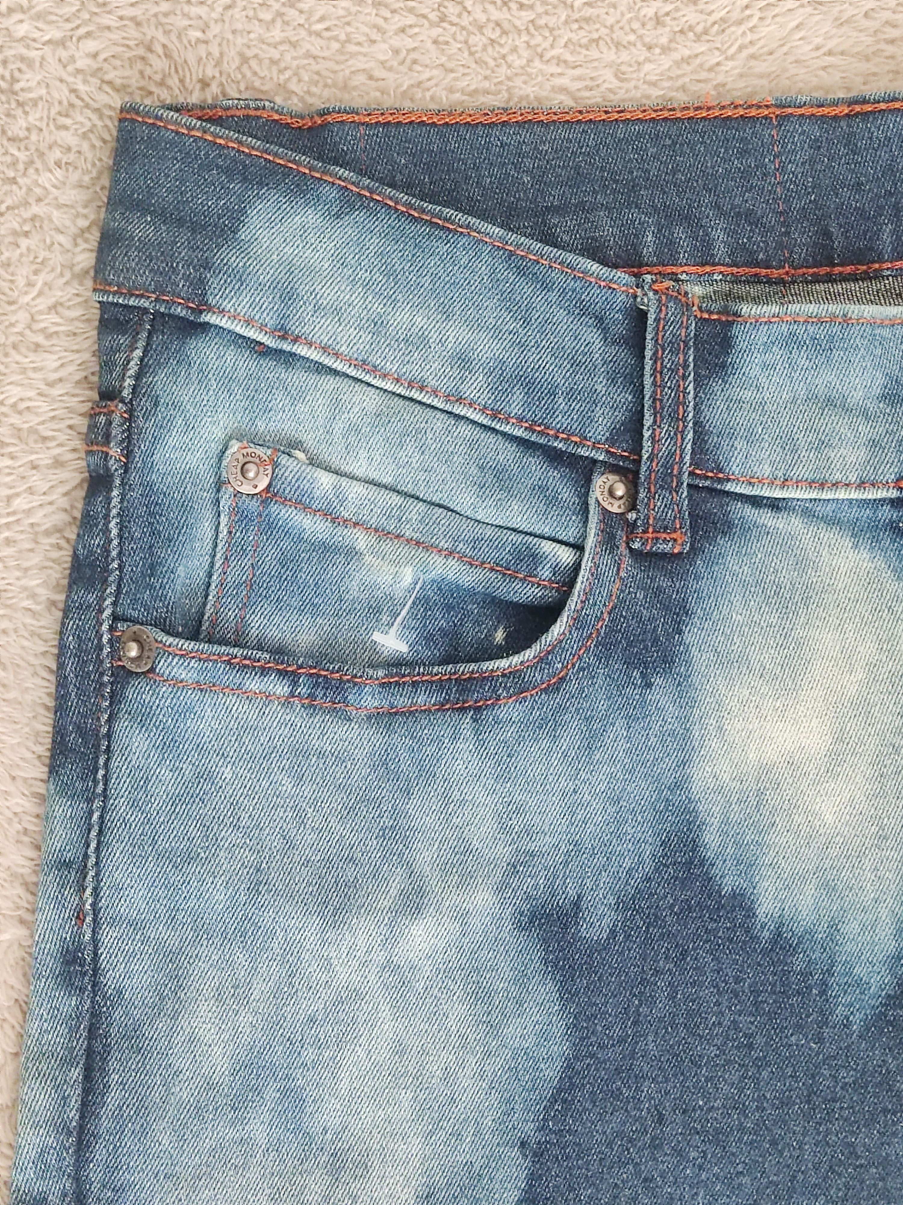 Cheap Monday Cheap Monday Y2K Zip Low Acid Wash Distressed Skinny Jeans Size 29" - 3 Thumbnail