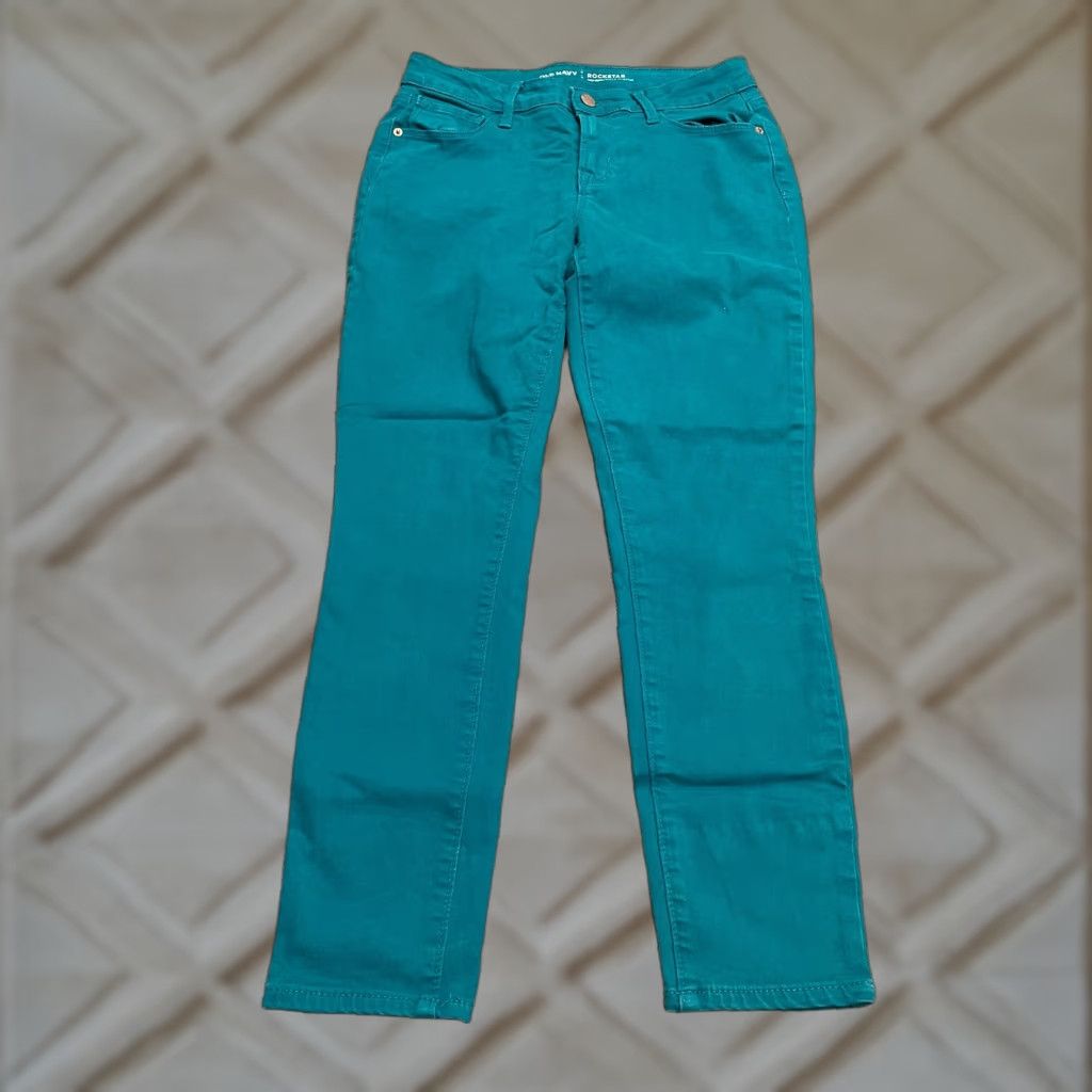 Old Navy Old Navy Rockstar Skinny Denim Jeans Womens 6 Teal Blue Mid Rise Stretch 28x26 Size 28" / US 6 / IT 42 - 1 Thumbnail