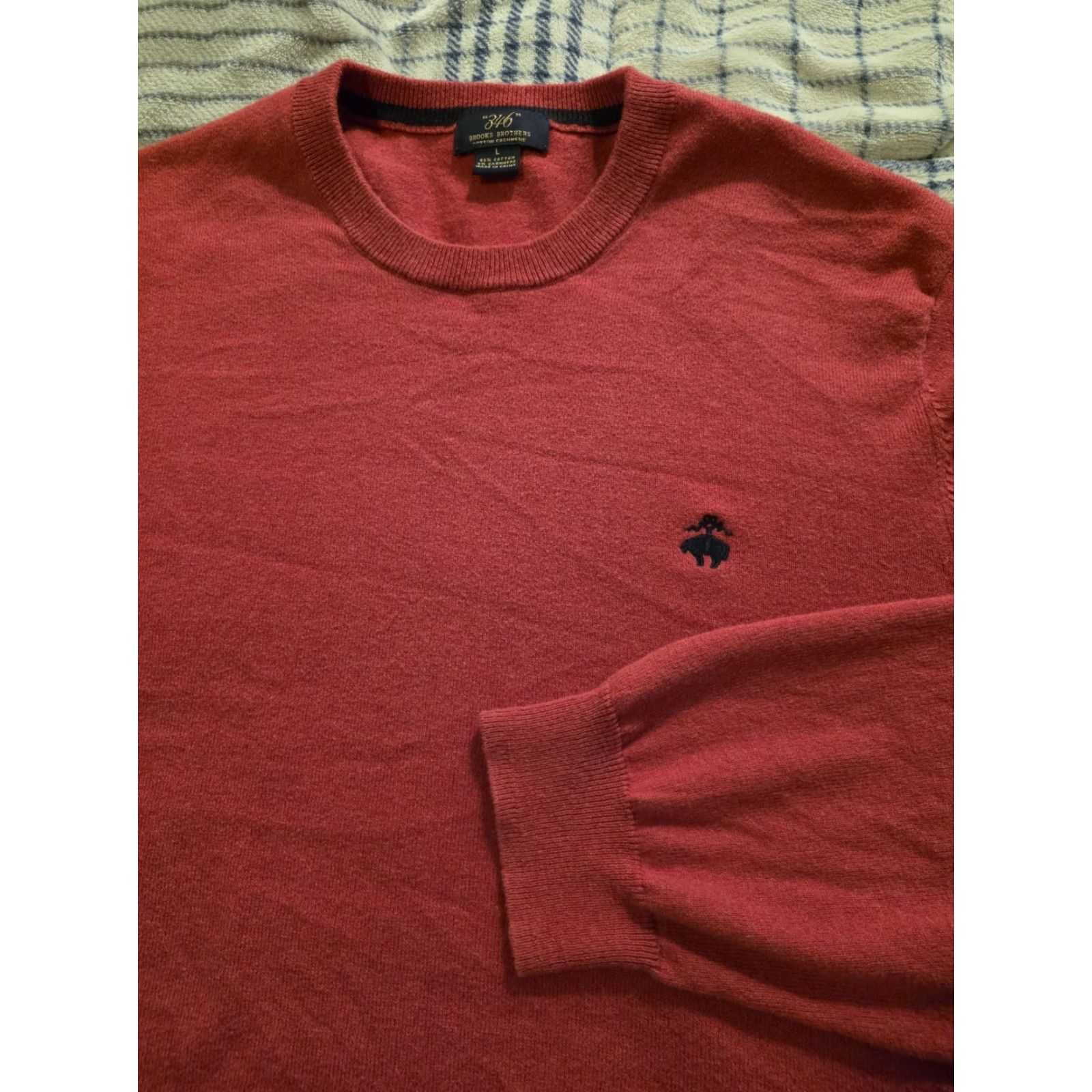 Brooks Brothers Brooks Brothers Sweater Crewneck Red Men's Size L Regular Cashmere Cotton Knit Pullover Logo Classic Preppy EUC Size US L / EU 52-54 / 3 - 2 Thumbnail