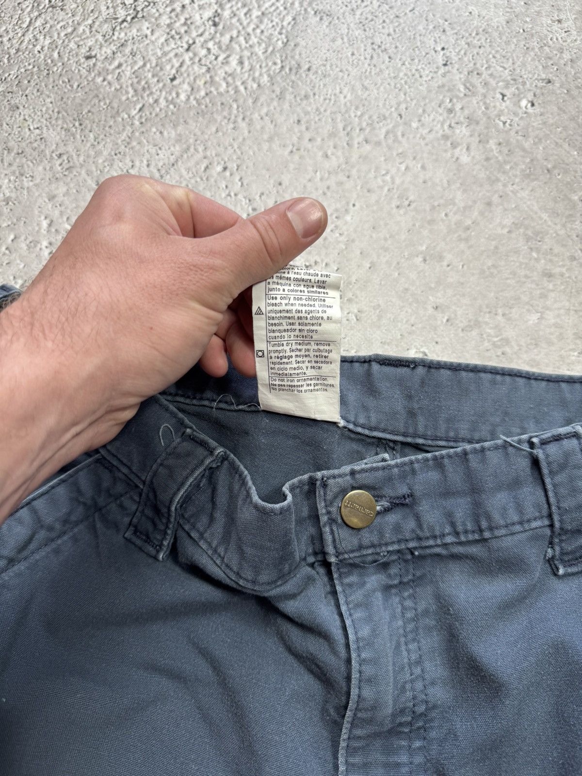 Carhartt Carhartt Distressed Carpenter Work Pants Navy Blue 36x32 Size US 36 / EU 52 - 15 Thumbnail