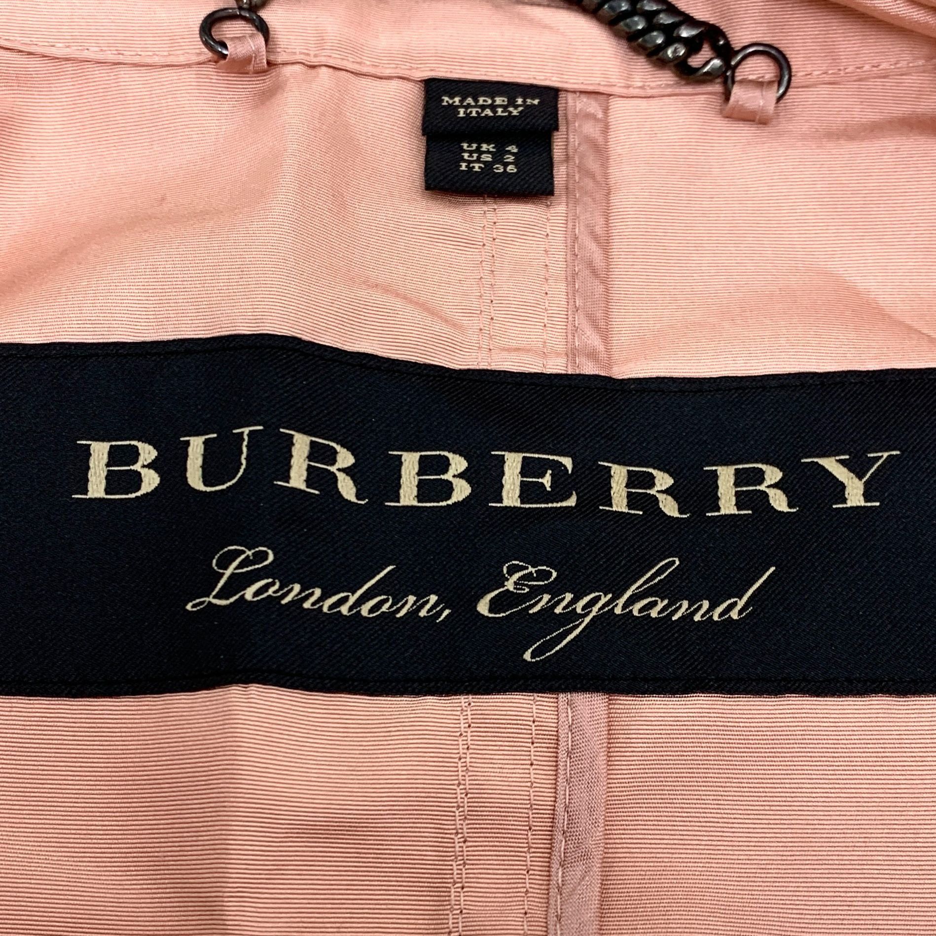 Burberry Burberry Womens Flesh Pink Mulberry Silk Double-Breasted Bel Size XS / US 0-2 / IT 36-38 - 2 Thumbnail