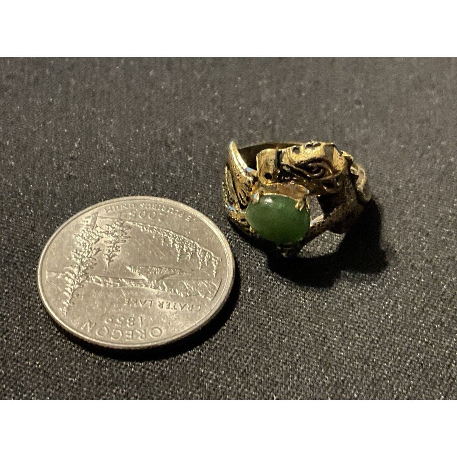 Other Jadite Dragon 14k Gold Electroplate Ring Size 6 Size ONE SIZE - 4 Thumbnail