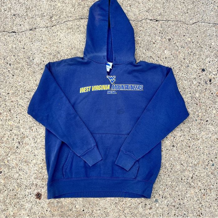 Ncaa West Virginia Gold and Blue Hoodie Sweatshirt Medium Worn In | Grailed