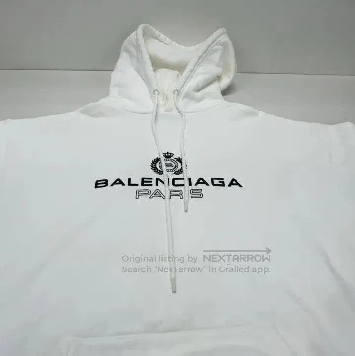 Balenciaga Balenciaga White Logo Print Hoodie for Men. Size US XS / EU 42 / 0 - 3 Thumbnail