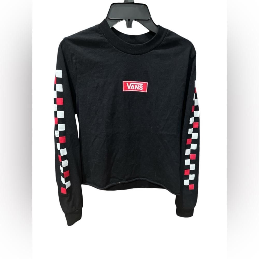 Vans Vans Women's Cropped Long Sleeve checkered T-Shirt Size XS / US 0-2 / IT 36-38 - 1 Thumbnail
