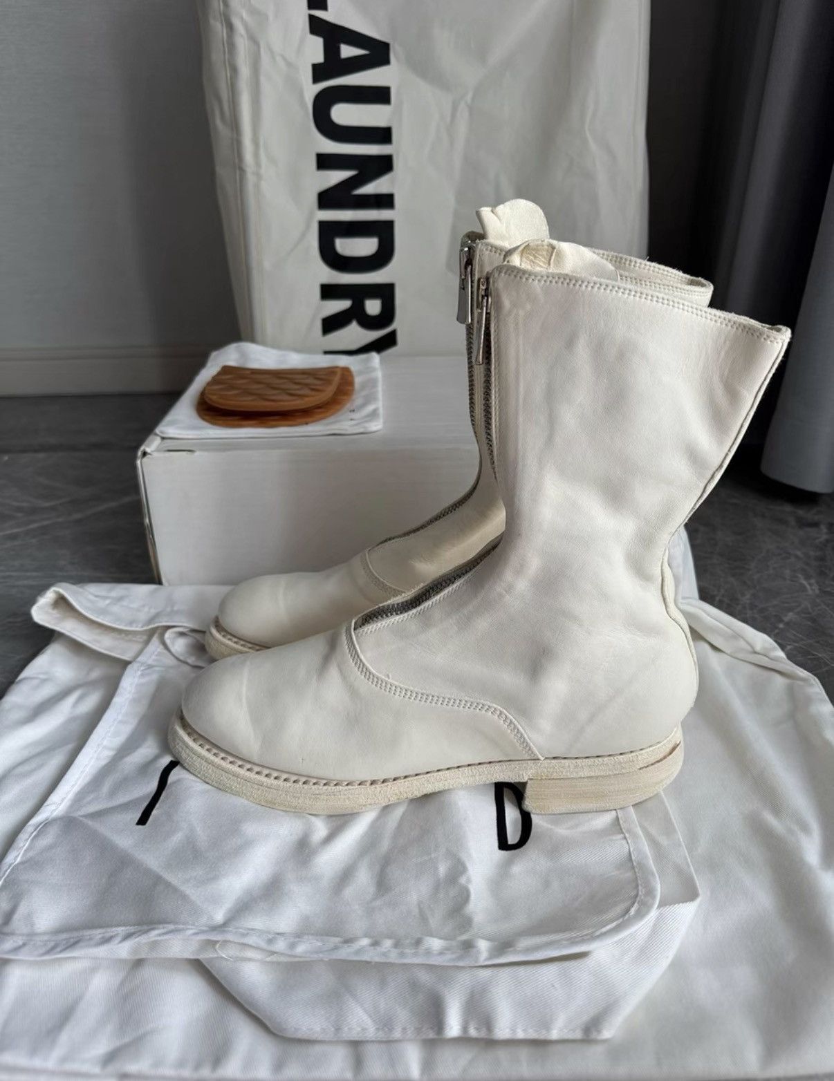 Guidi GUIDI 310WZ White Front Zip Mid-Calf Boots K6 | Grailed