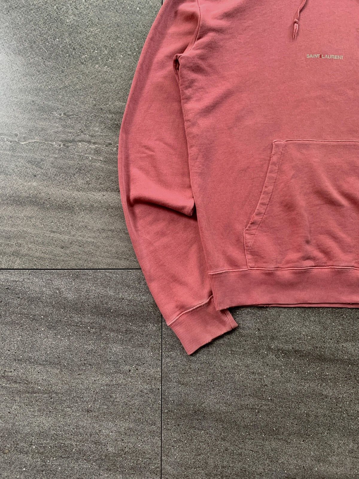 Saint Laurent Paris FREE TAX! Distressed Logo Hoodie by Hedi Slimane Size US S / EU 44-46 / 1 - 3 Thumbnail