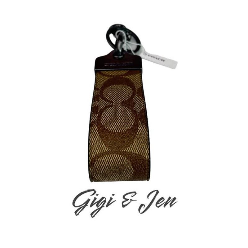 Coach Coach Loop Key Fob In Signature Canvas Khaki signature New Size ONE SIZE - 3 Thumbnail