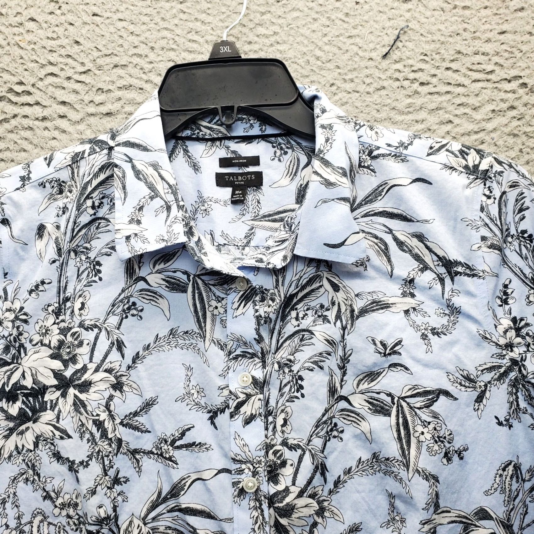 Talbots Talbots Womens 16P Multicolor Palm Leaf Print Non-Iron Long Sleeve Button-Up Shirt Size XXL / US 16-18 / IT 52-54 - 3 Thumbnail