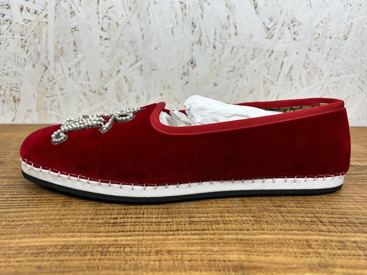 Gucci Gucci Velvet Loafers Low Top Shoes Sneakers Red 8.5 US Size US 8.5 / EU 41-42 - 3 Thumbnail