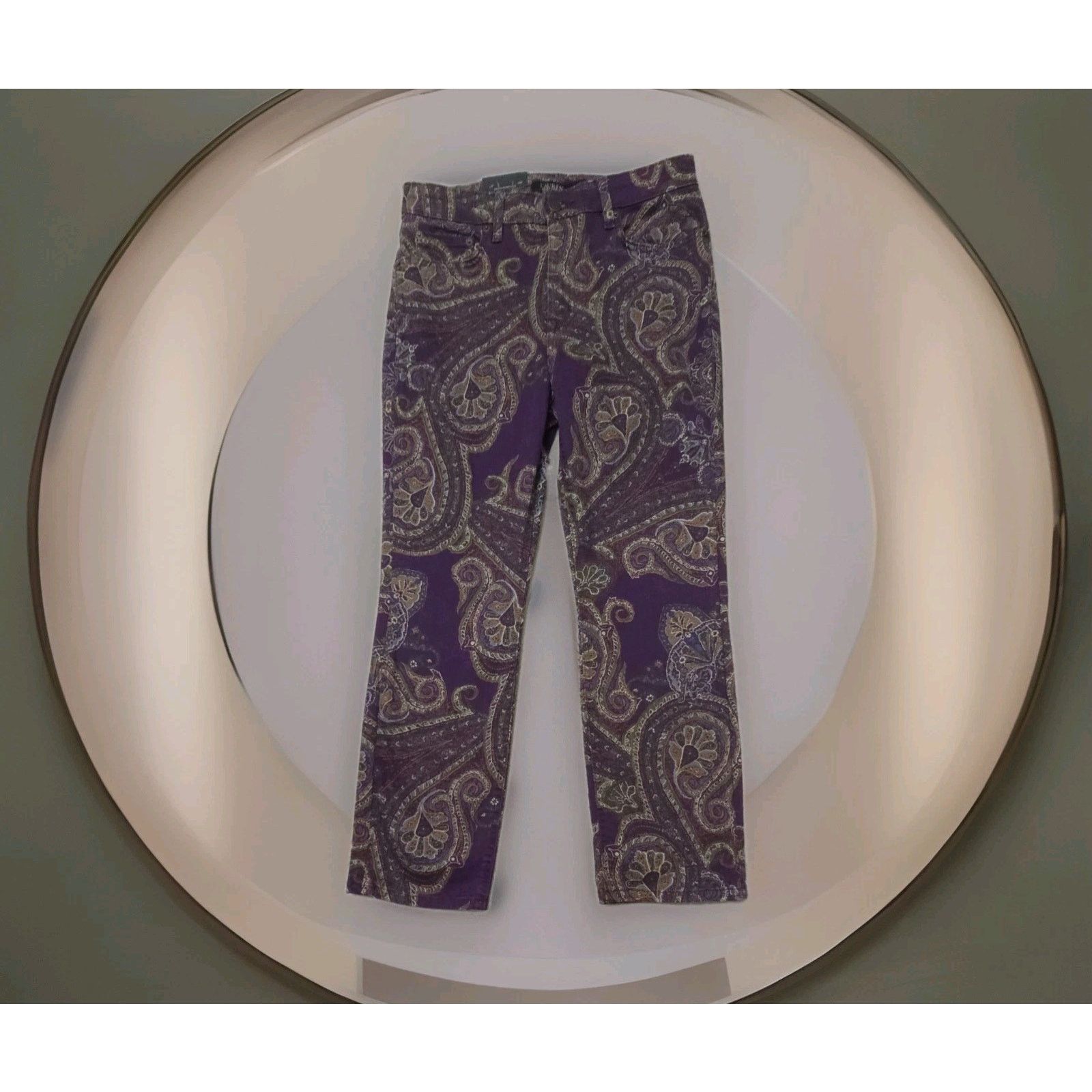 Lauren Ralph Lauren Lauren Ralph Lauren High Rise Straight Ankle Paisley Jean 30 Size 30" / US 8 / IT 44 - 4 Thumbnail