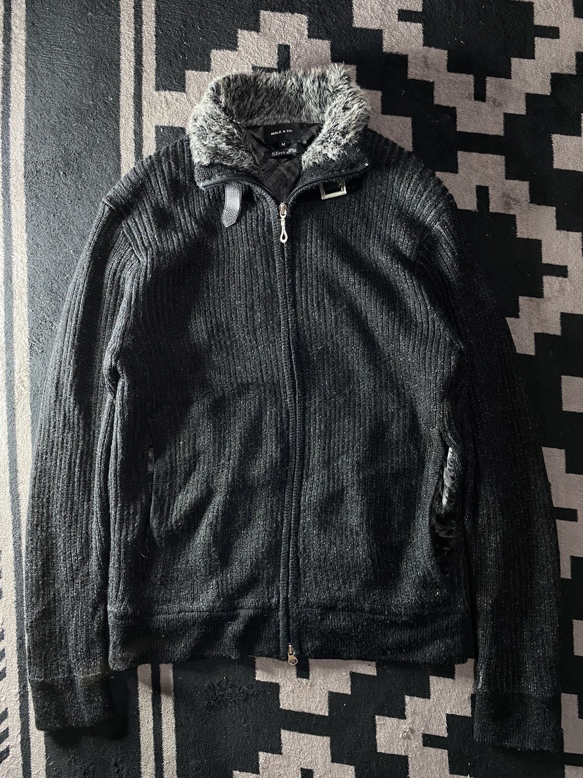 Le Grande Bleu (L.G.B.) Japanese Male & co faux fur knit tartan jacket Size US M / EU 48-50 / 2 - 3 Thumbnail