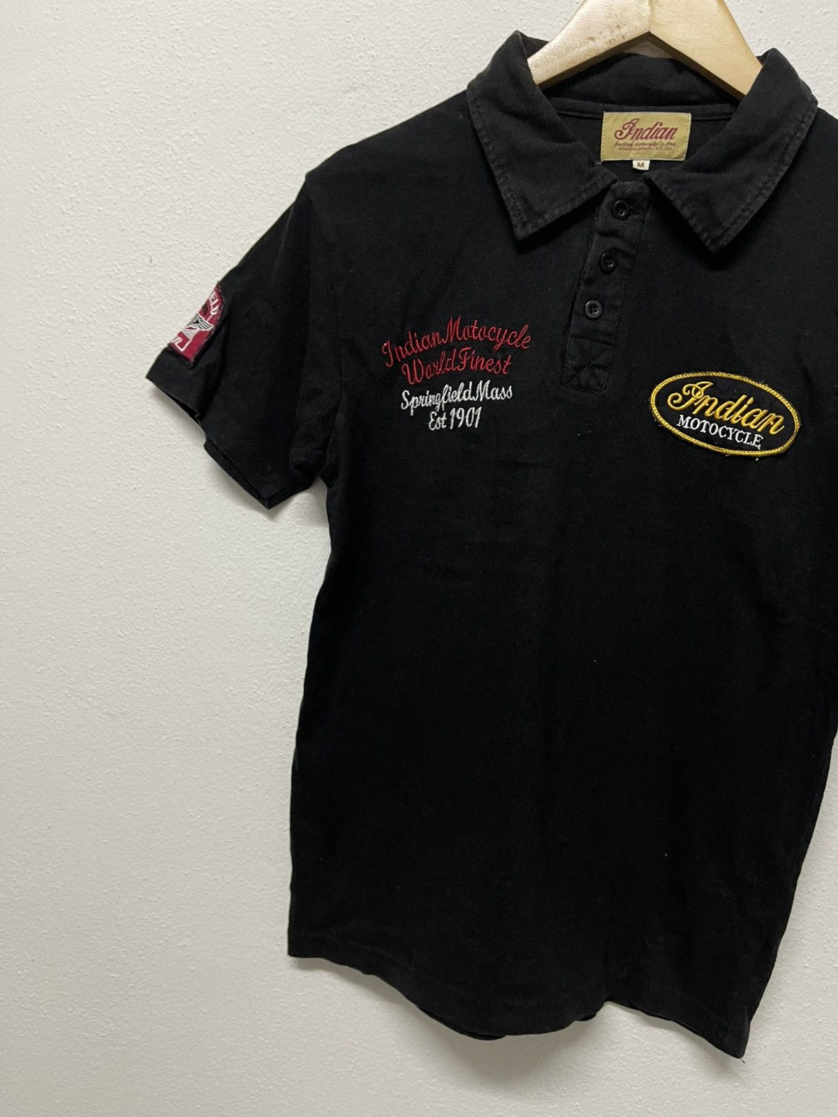 Indian Motorcycle × Vintage 2000s INDIAN MOTORCYCLE POLO SHIRT RARE DESIGN Size M / US 6-8 / IT 42-44 - 4 Thumbnail