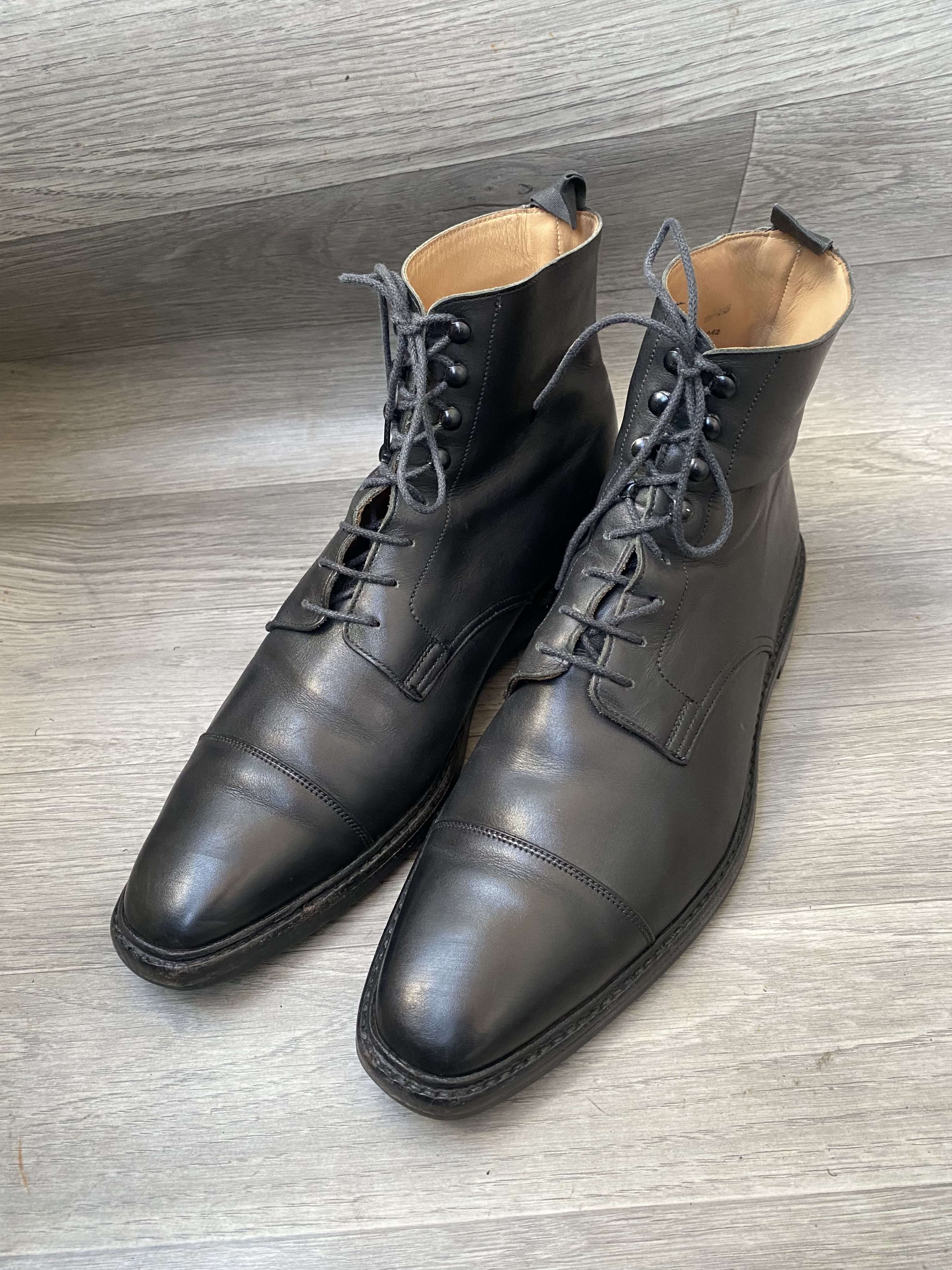 Crockett & Jones Crockett and jones northcote cap-toe black leather boots Size US 10 / EU 43 - 4 Thumbnail