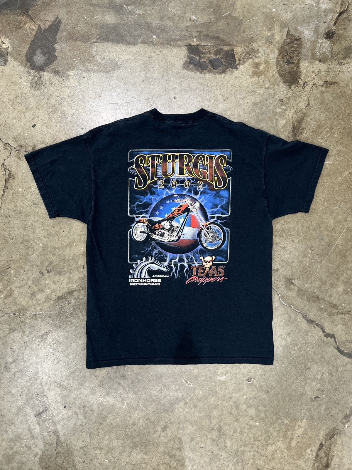 Harley Davidson Vintage 2002 Sturgis Thunder Texas Chopper Motorcycle Tee XL Size US XL / EU 56 / 4 - 2 Thumbnail