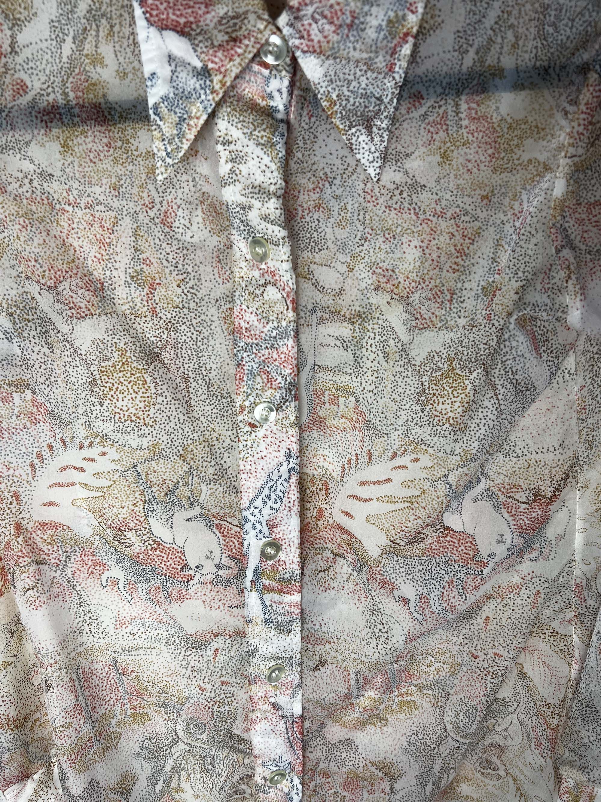 Vintage Vintage 1960's Shapely Sheer Animal Art Button Up Shirt Size M / US 6-8 / IT 42-44 - 6 Thumbnail