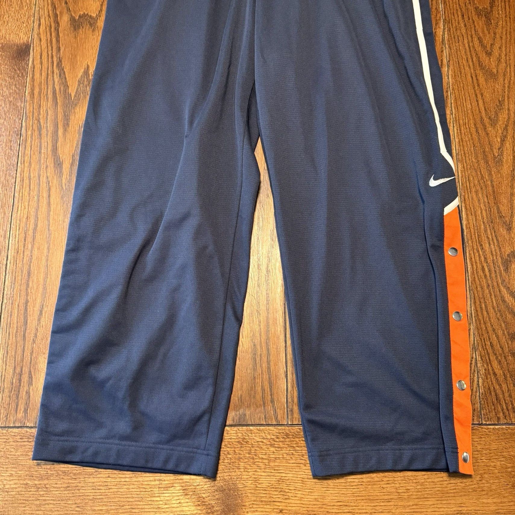 Nike VINTAGE Nike Elite Warmup Pants Mens XXL Blue White Orange Jogger Drawstring 90s Nike Mini Swoosh 33in Inseam Size US 39 - 2 Thumbnail