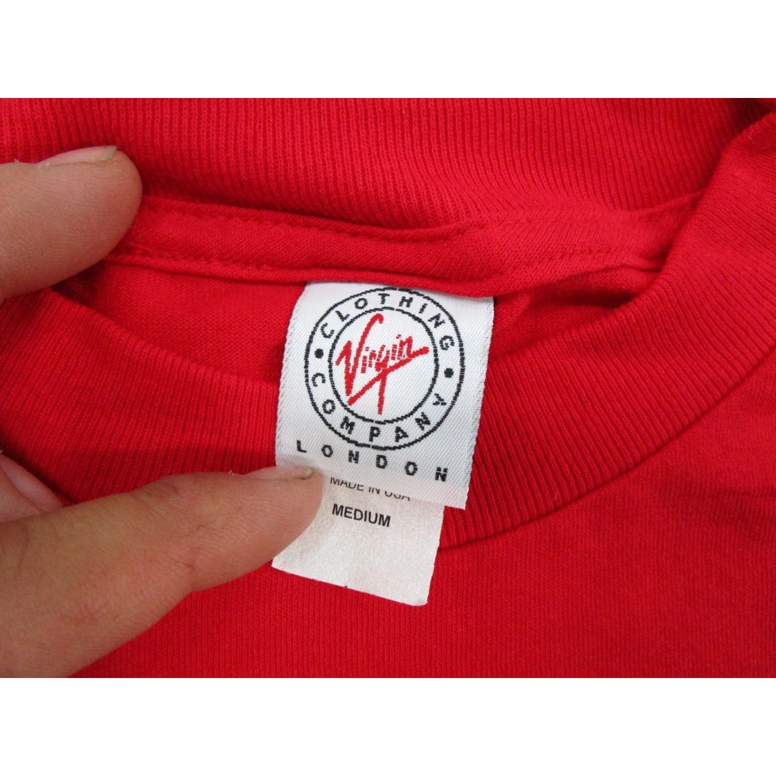 Vintage VINTAGE Virgin T-Shirt Shirt Mens M Red USA Made London Mobile Orlando Virgin Clothing Company Shirt Size M USA Made Size US M / EU 48-50 / 2 - 3 Thumbnail