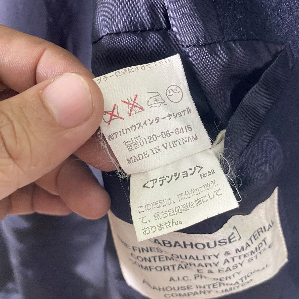 ABAHOUSE Vintage Abahouse Wool Button Jacket M Size Navyblue Colour Size US M / EU 48-50 / 2 - 10 Thumbnail