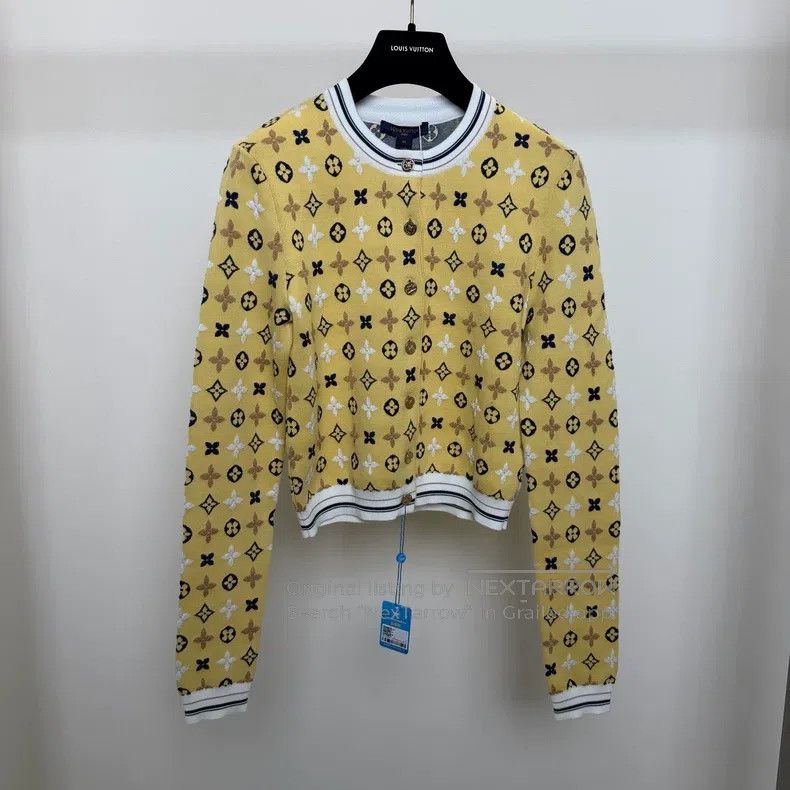 Louis Vuitton Louis Vuitton Yellow full print mulberry silk cardigan jac Size M / US 6-8 / IT 42-44 - 1 Thumbnail