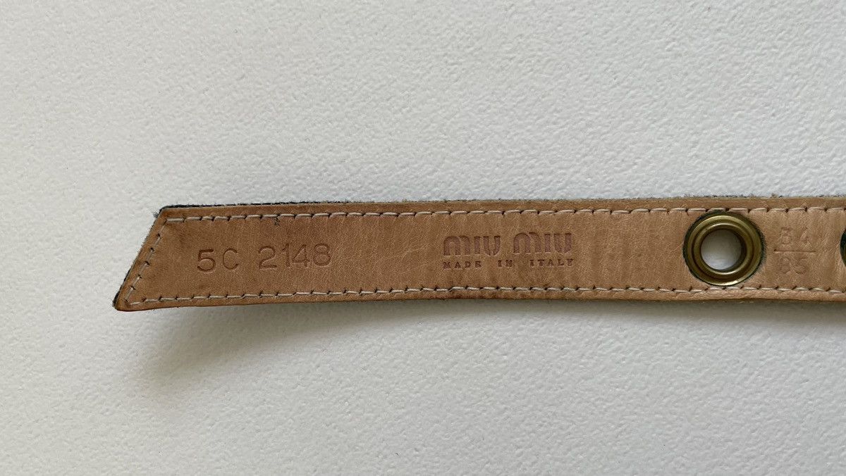 Miu Miu Blue Studded Denim Double Wrap Belt Size 32 - 17 Thumbnail