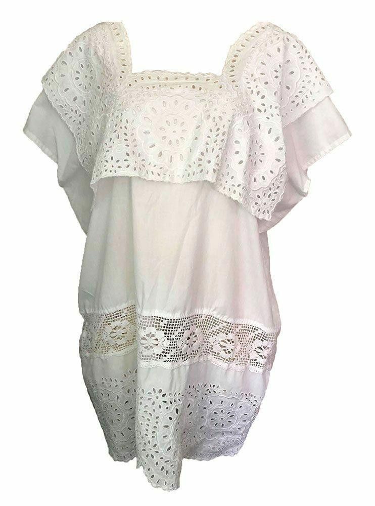 Designer Pre Owned White Hand Made Blouse Xxl Size XXL / US 16-18 / IT 52-54 - 1 Thumbnail