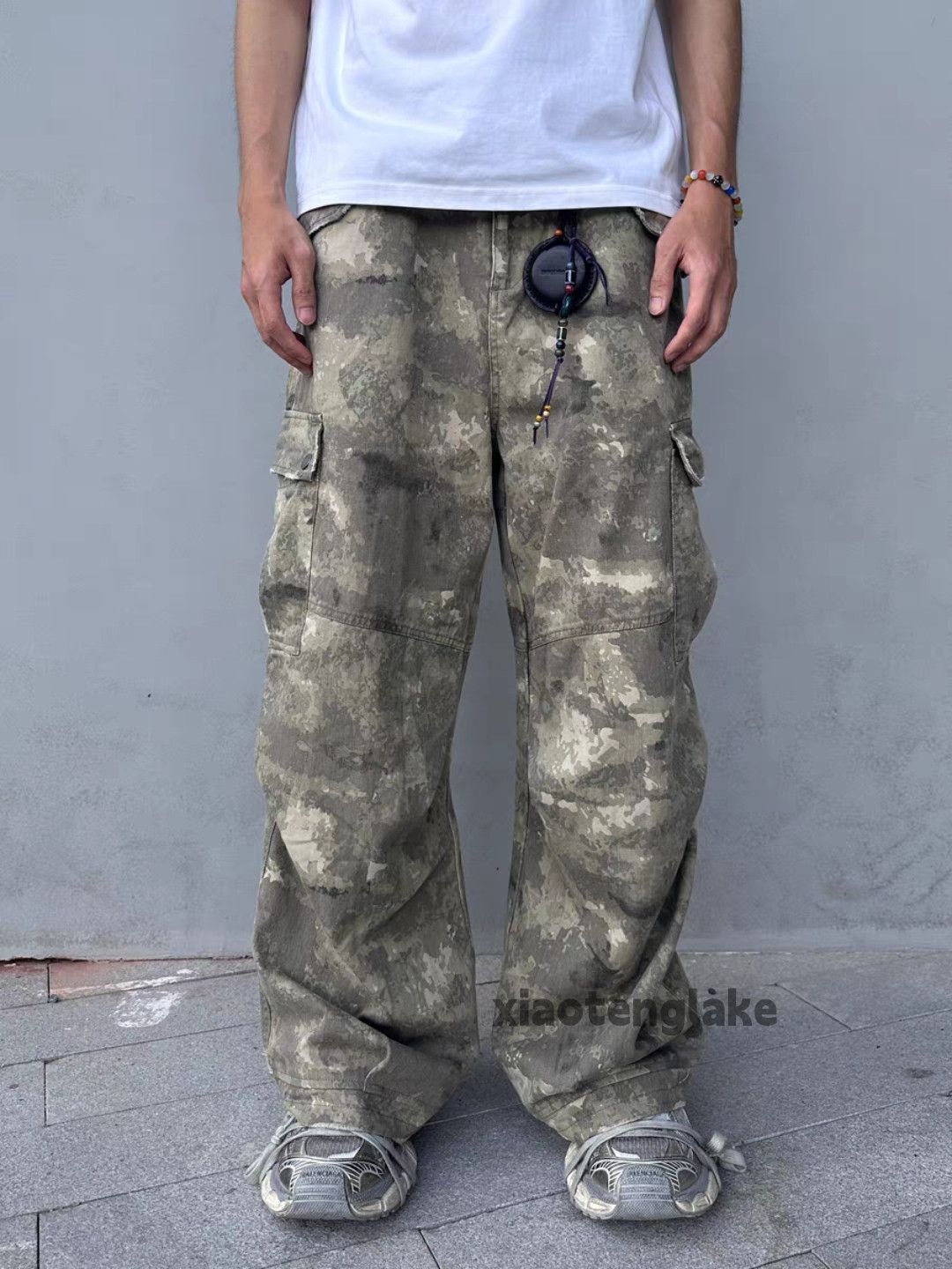 Designer × Japanese Brand × Vintage washed faded loose baggy camo skate hiphop cargo pants Size US 28 / EU 44 - 2 Thumbnail