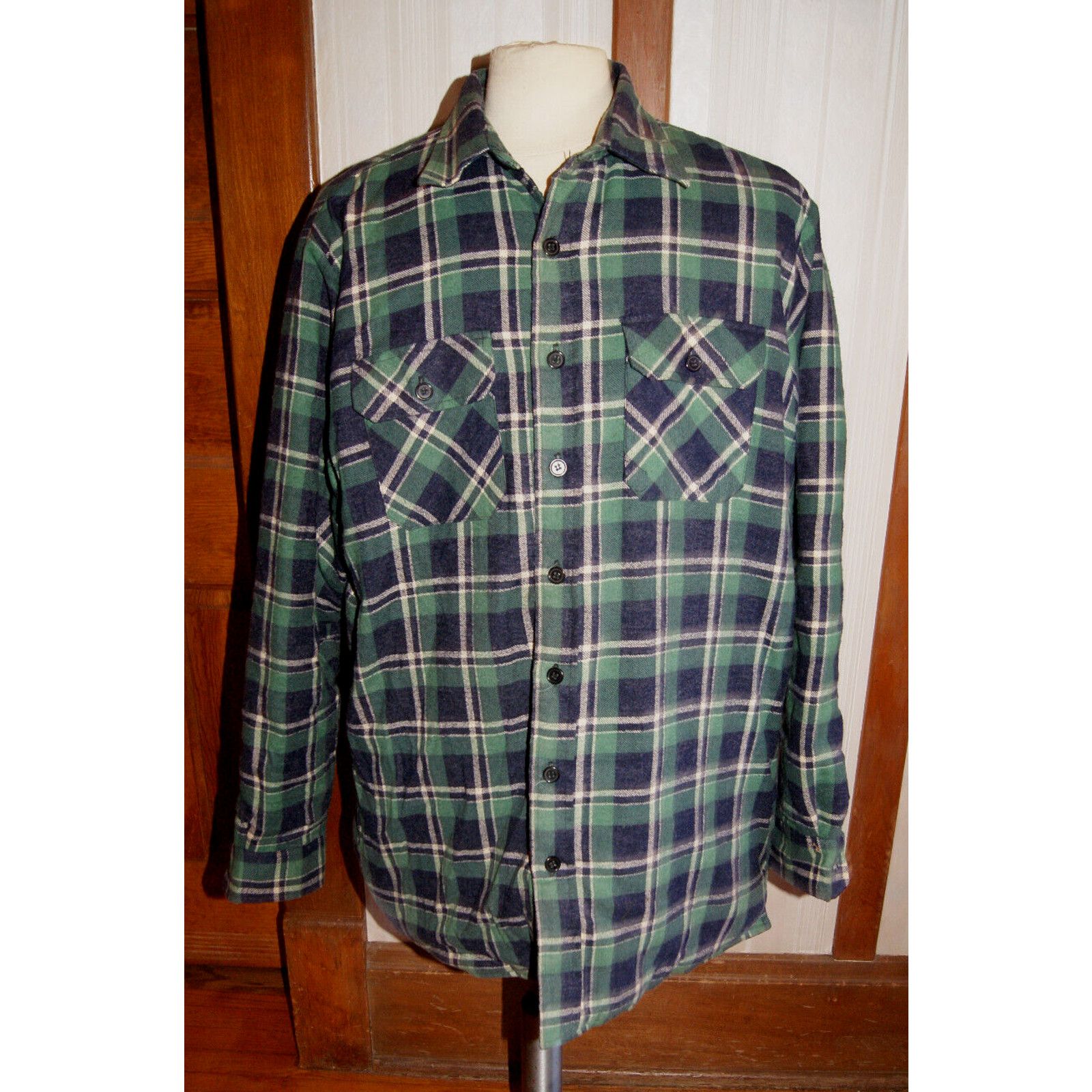 Woodlands VTG WOODLAND Flannel Shirt Mens XL Tall Quilt Lined Shacket Size US XL / EU 56 / 4 - 2 Thumbnail