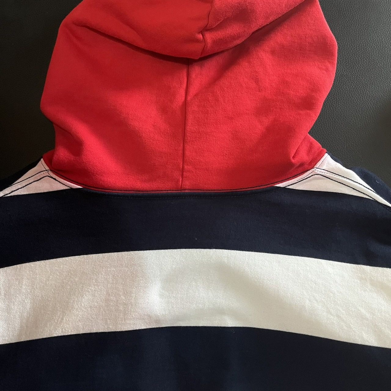 acme de la vie acmé de la vie STRIPE ARCH LOGO HOODIE NAVY Size US L / EU 52-54 / 3 - 18 Thumbnail