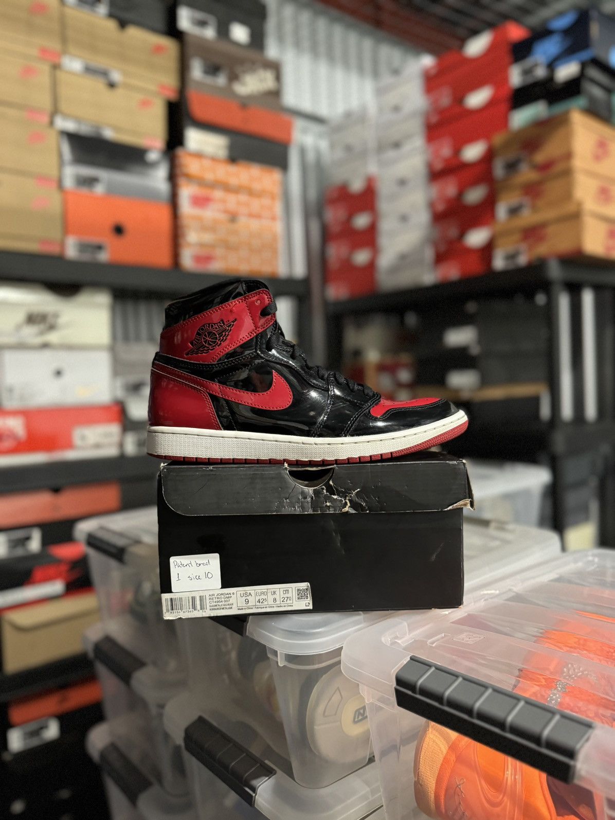 Jordan Brand Jordan 1 Retro High OG Patent Bred Size 10 Size US 10 / EU 43 - 1 Thumbnail