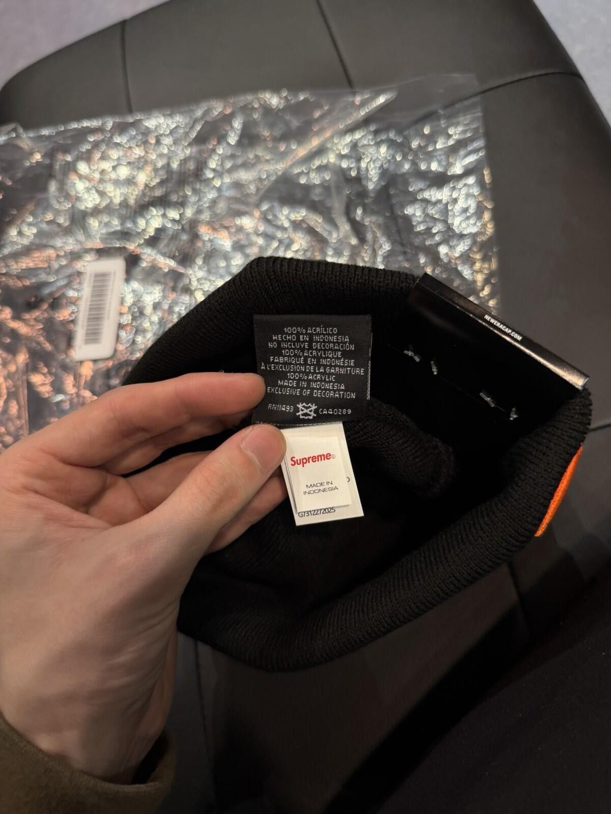 Supreme Supreme New Era Devil S Logo Beanie - Black Orange Stripe Size ONE SIZE - 7 Thumbnail