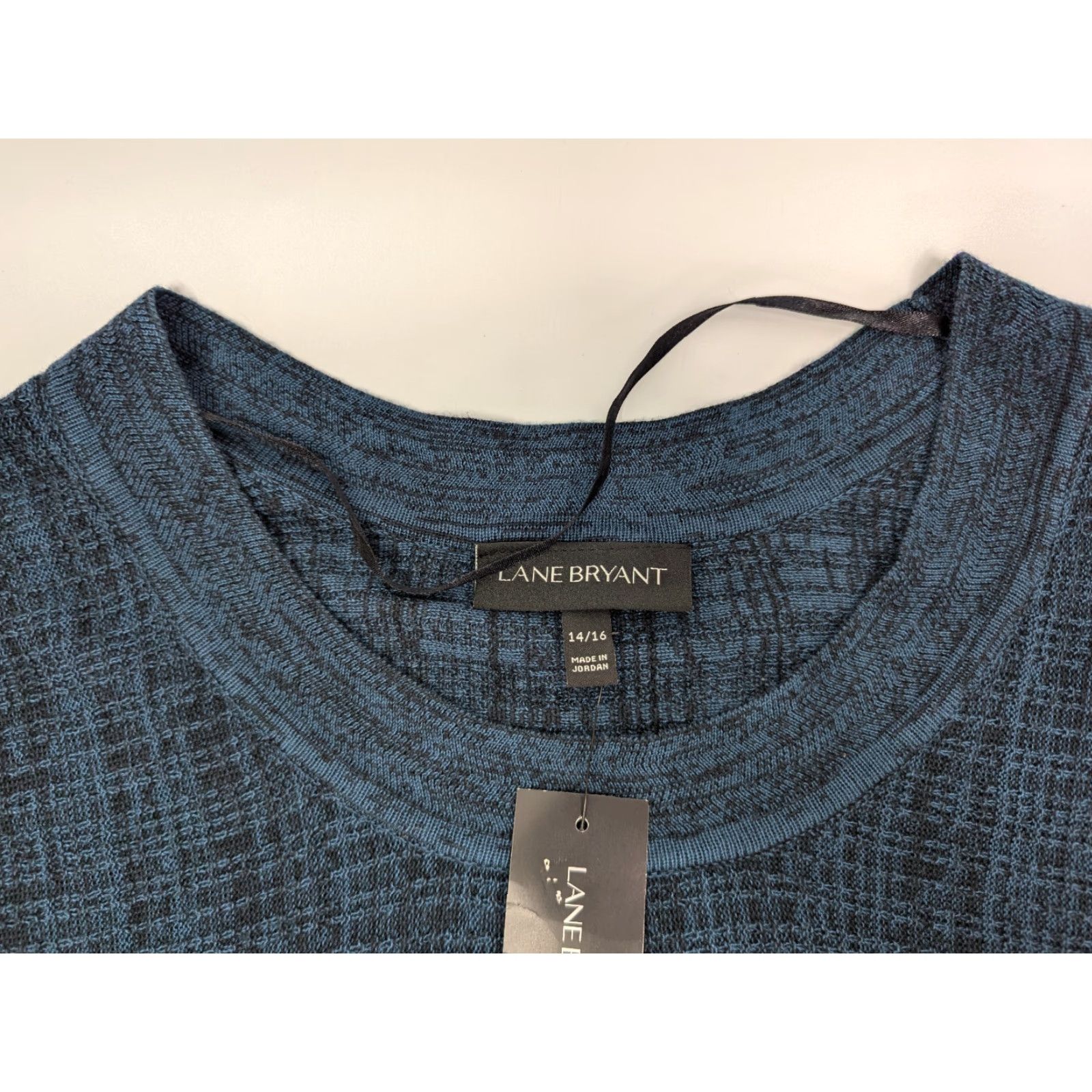 Vintage NWT Lane Bryant Sweater Womens 14/16 Darkwater Crew Long Sleeve Pullover Green Blue Knit Crew Neck Casual All Seasons Womens 14/16 Regular Size XL / US 12-14 / IT 48-50 - 6 Thumbnail