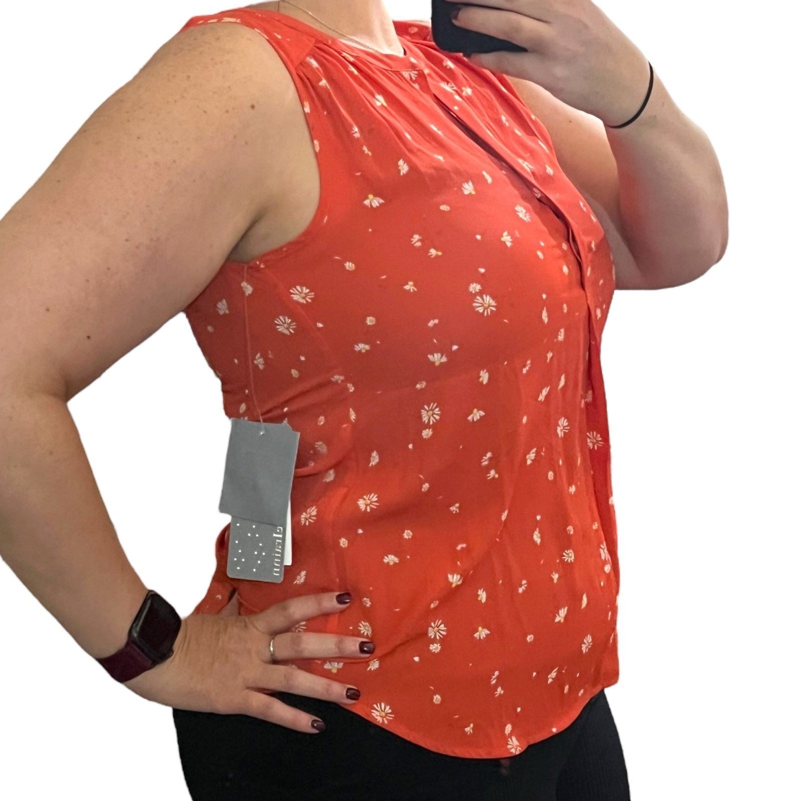 Other Celina Split Neck Blouse Stitch Fix Exclusive Daisy Pattern Size S / US 4 / IT 40 - 4 Thumbnail