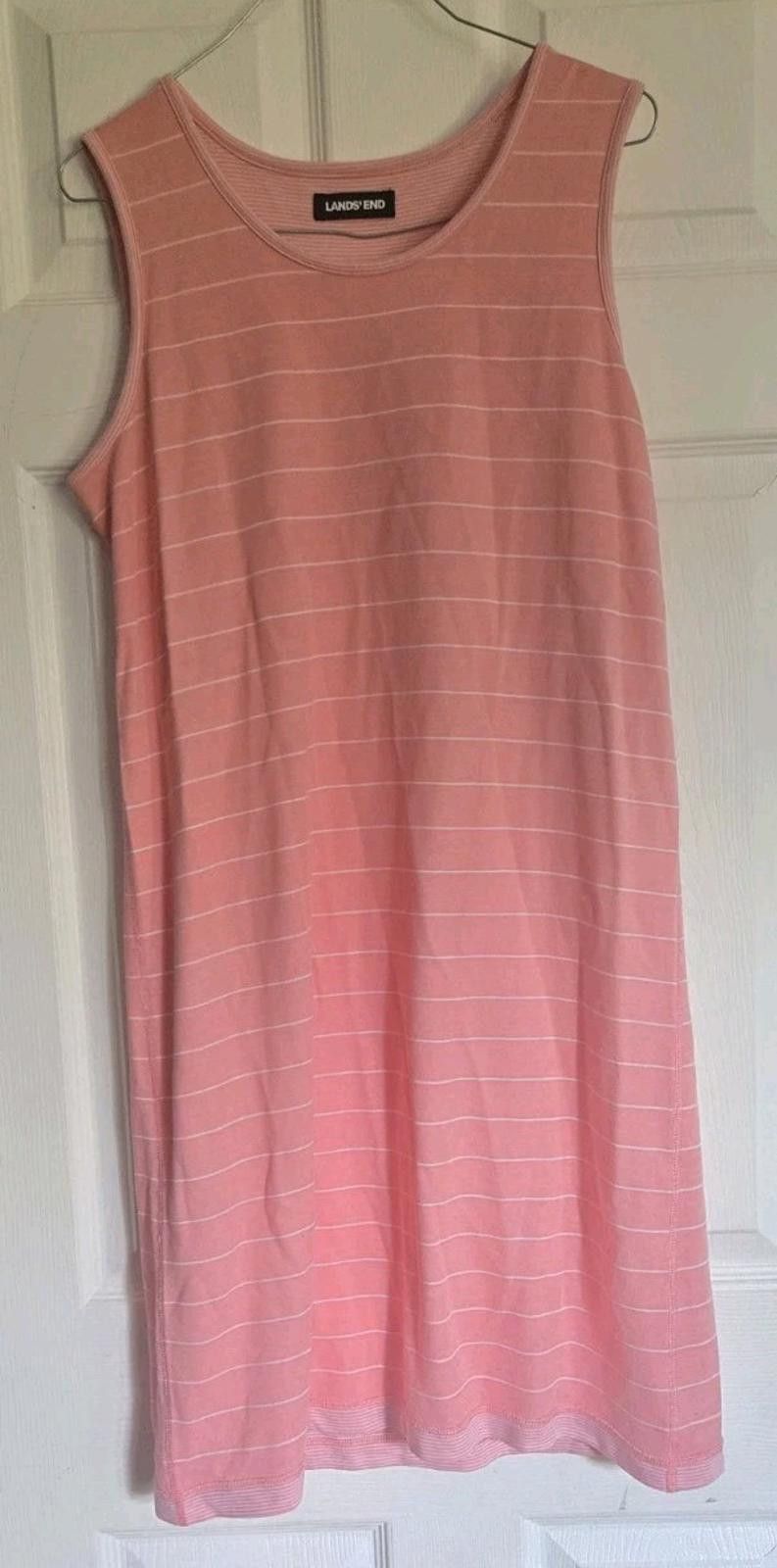 Lands' End Lands End Pink White Pin Striped Sleeveless Dress Womens Siz Size M / US 6-8 / IT 42-44 - 2 Thumbnail