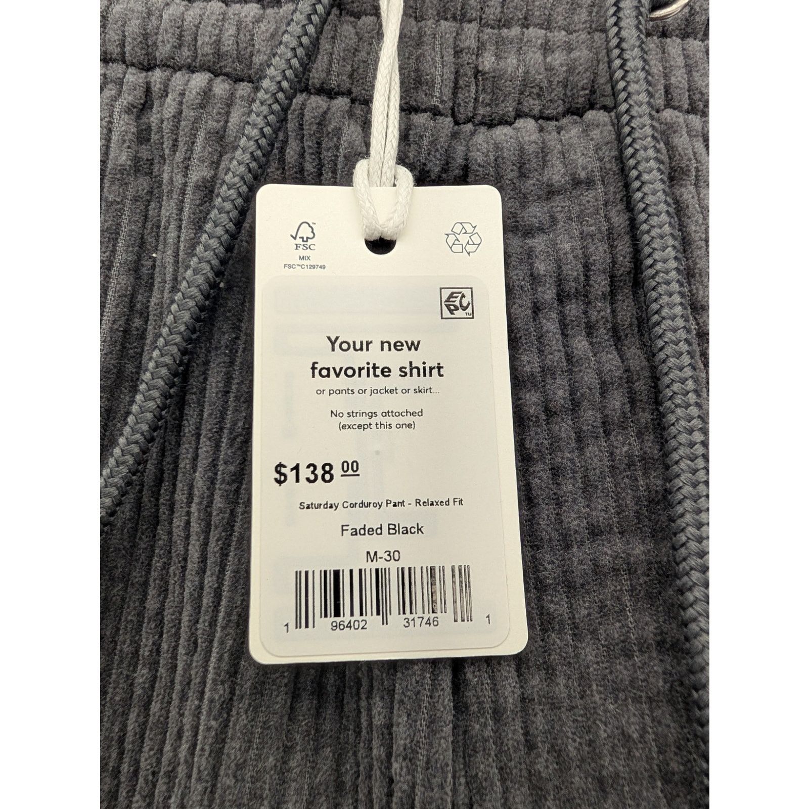 Marine Layer NWT Marine Layer Men's Saturday Relaxed Fit Corduroy Pant Size US 32 / EU 48 - 5 Thumbnail