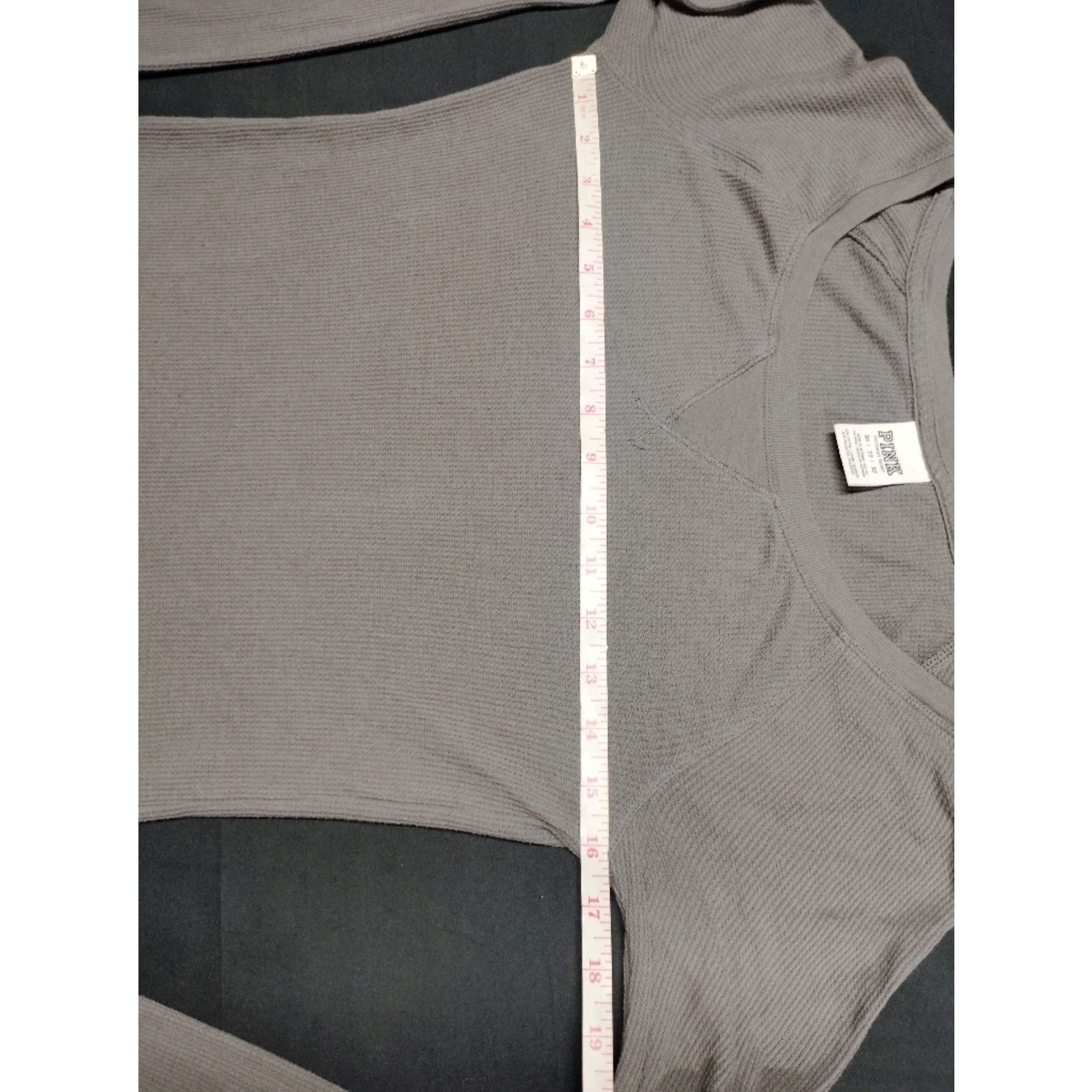 Victoria's Secret VS Pink Long Sleeve Ribbed Scoop Neck Top - Gray Size XS / US 0-2 / IT 36-38 - 4 Thumbnail