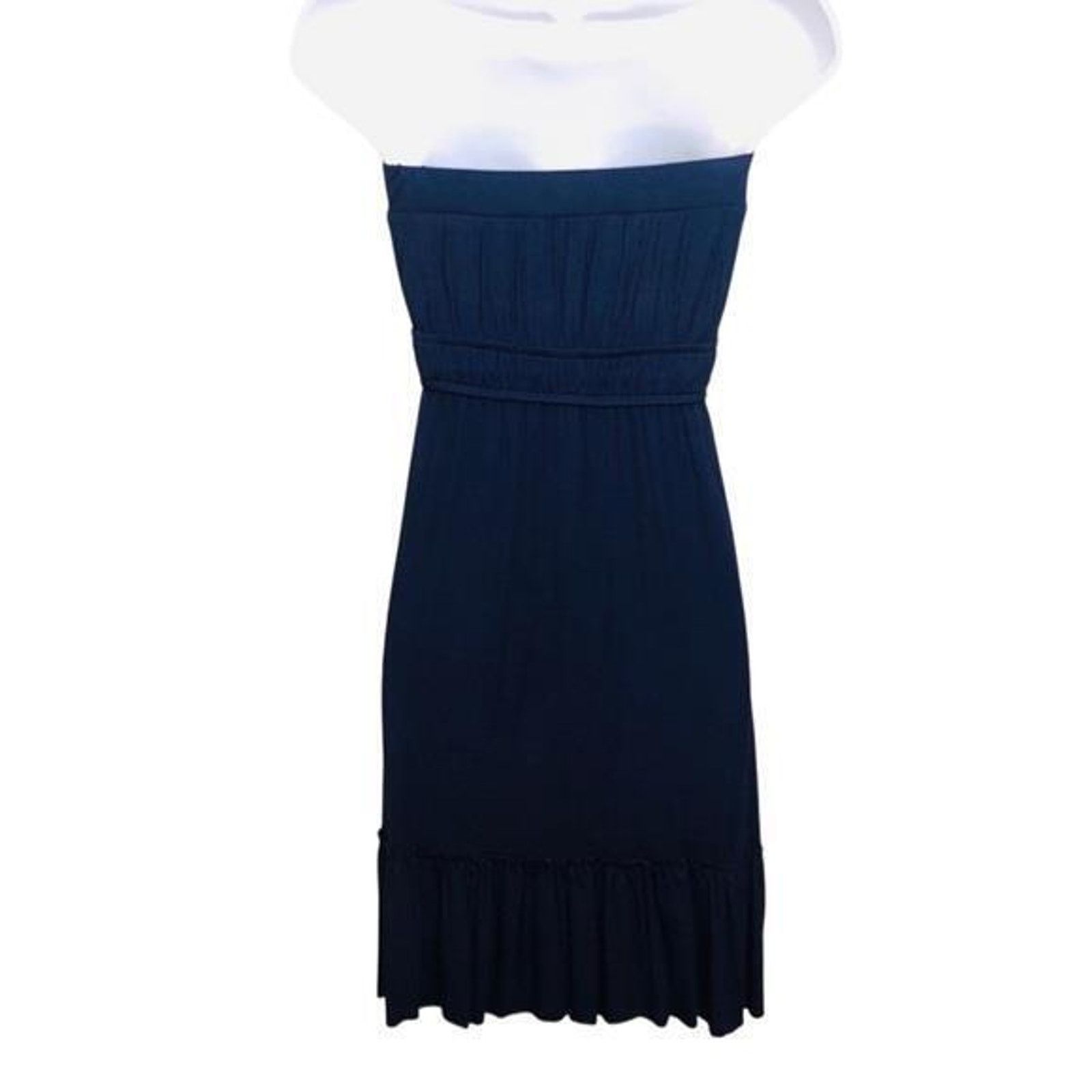 Other Love Culture S Navy Blue Strapless Ruffle Midi Sundress Size S / US 4 / IT 40 - 2 Thumbnail